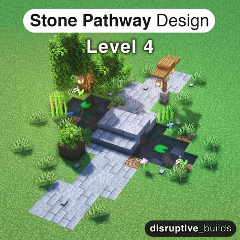 Minecraft Stone Pathway, Minecraft Pathways Design Stone, Minecraft Stone Entrance, Minecraft Path Design Stone, Stone Pathway Minecraft, Minecraft Path Decorations, Minecraft Stone Path Ideas, Minecraft Pathways Ideas, Pathways Ideas Walkways Minecraft