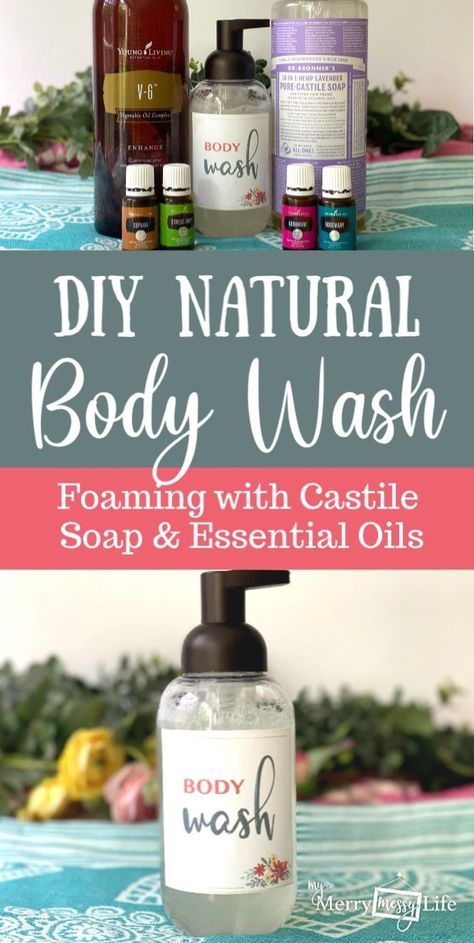 Essential Oils For Body Wash, Diy Body Wash With Castile Soap, Diy Body Soap, Body Wash Diy, Homemade Body Wash Recipe, Natural Body Soap, Body Wash Recipe, Diy Body Wash, Homemade Detergent