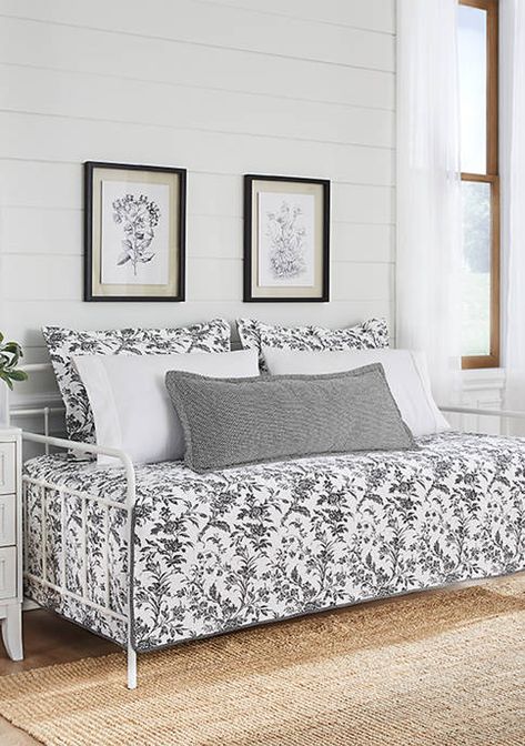 Laura Ashley Sheets, Daybed Bedding Sets, Daybed Sets, Daybed Cover Sets, Toile Design, Daybed Bedding, Laura Ashley Home, Cotton Quilt Set, Floral Toile