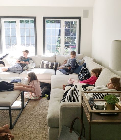 Living with kids and a light couch | https://jonesdesigncompany.com/our-house/living-kids-light-couch/ West Elm Living Room, Sectional Sofa Comfy, Comfy Sectional, Miami House, The Big Comfy Couch, Couches Living, Lazy Saturday, Cool Couches, Diy Dining Room