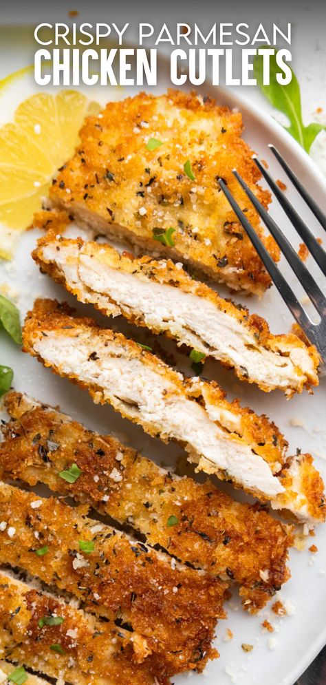 Simple Crispy Chicken, Italian Breaded Chicken Cutlets, Chicken Parmesan Cutlets, Ranch Chicken Cutlets, Crispy Parmesan Crusted Chicken, Italian Chicken Cutlets Fried, Crispy Parmesan Chicken Cutlets, Crispy Chicken Parm, Healthy Crispy Chicken Recipes