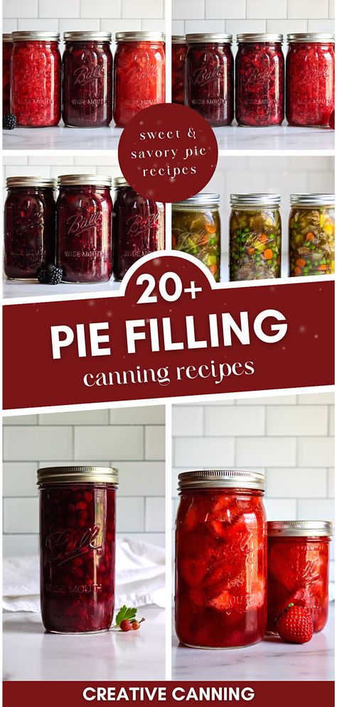 Pie Filling Canning Recipes, Canning Pie Filling, Fruit In Jars, Pie Filling Canning, Canning Fruit Recipes, Canning Apple Pie Filling, Berry Pie Filling, Preserving Fruit, Diy Canning