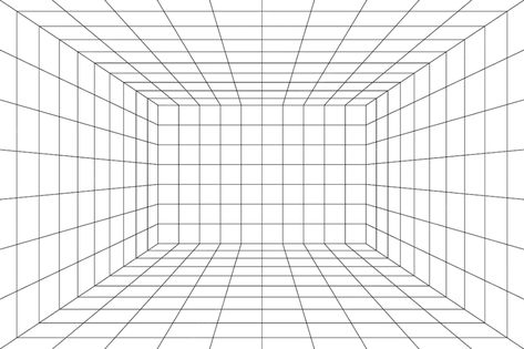 One Point Perspective Grid, Perspective Grids Template, Perspective Art Reference Room, 2 Point Perspective Grid, Perspective Guidelines, Room One Point Perspective, Perspective One Point, Perspective Guide, Perspective Grids