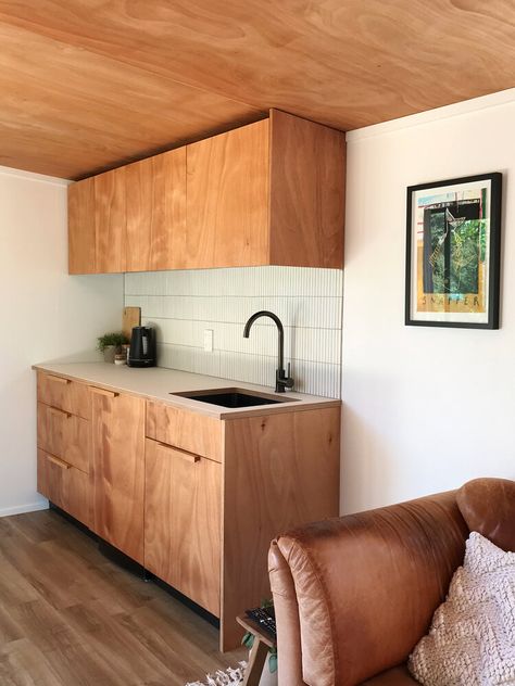 Scandinavian Kitchenette, Guest Suite Kitchenette, Small Air Bnb Ideas, Kitchenette Ideas Guest Suite Mini Kitchen, Upstairs Kitchenette, Guest House Kitchenette, Airbnb Kitchenette, Kitchenette Ideas Guest Suite, Tiny Kitchenette