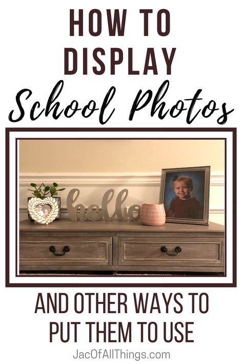 Are you left with years of school photos and no clue what to do with them? Read some of my favorite cute ways to display school pictures and other ways to use them. #schoolphotos #schoolpictures Stairs Wall Decor Ideas, School Pictures Display, Picture Display Wall, School Photo Frames, School Picture Frames, Photo Frame Display, Tons Of Money, School Portraits, Photo Wall Gallery