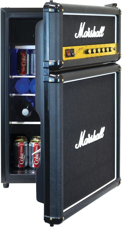 Marshall Black 4.4 High Capacity Bar Fridge : Amazon.ca: Musical Instruments, Stage & Studio Casa Rock, Cool Garages, Beer Fridge, Regal Design, Garage Art, Studio Room, Mini Fridge, Music Studio, Music Room