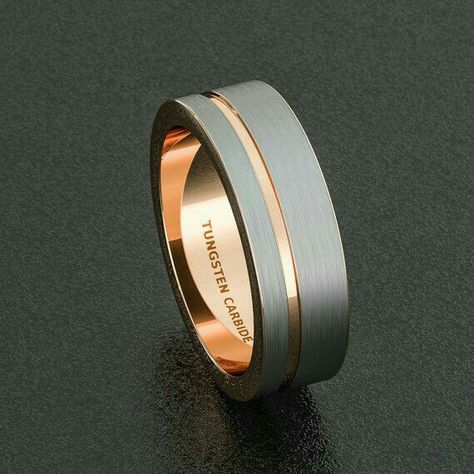 Wedding Ring Gold, Mens Wedding Bands Tungsten, Ring Man, Tungsten Wedding Bands, Wolfram, Tungsten Ring, Rose Gold Wedding, Gold Wedding Rings, Mens Wedding Rings