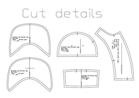 Pattern of 5 panel cap PDF sewing pattern, Instant download with an instruction. What you need to make a 5 panel cap with the sewing pattern: - fabric - interfacing - sewing thread - visor - sweatband - buckle - polyester belt (for back) Minimum head size - 56 cm The cap-sewing pattern features: 5 Panel Cap Pattern, 5 Panel Hats, 5 Panel Hat Pattern, Flat Cap Pattern, Baseball Hat Pattern, Pola Topi, Five Panel Hat, Interfacing Sewing, Five Panel Cap