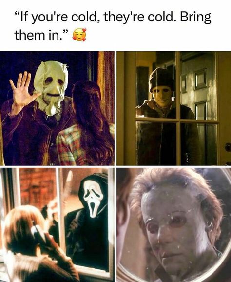 Slasher Villains, Horror Things, Horror Humor, Cursed Stuff, Spooky Memes, Fall Memes, Horror Fanatic, Horror Movies Funny, Scary Stories To Tell