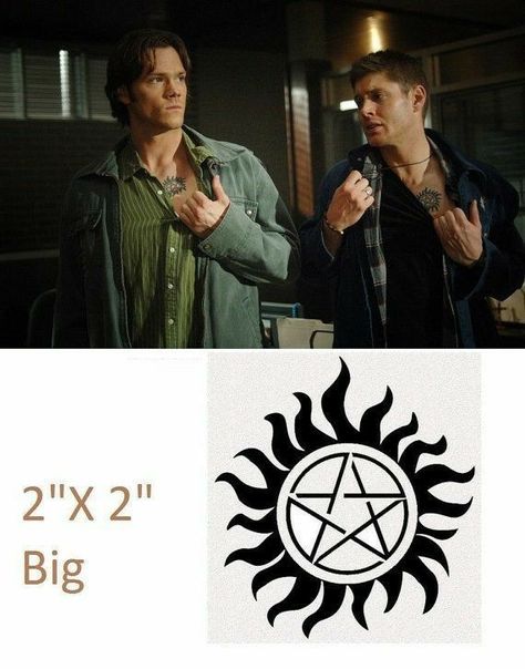 Sam And Dean Tattoo, Tattoo Protection, Dean Tattoo, Supernatural Sam And Dean, Anti Possession Tattoo, Protection Tattoo, Supernatural Bloopers, Tattoo Uk, Supernatural Tattoo