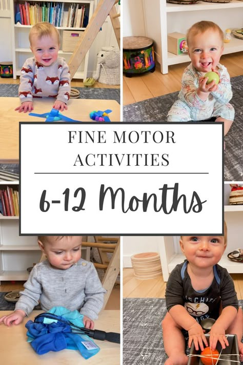 Fine Motor Activities for Babies 6-12 Months Baby Development Activities, Infant Classroom, Learn Through Play, Baby Sensory Play, Baby Play Activities, Motor Development, Baby Learning Activities, Fine Motor Skills Activities, Motor Skills Activities