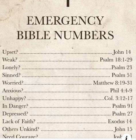 Bible Verse New Testament, Bible Verses To Read When, Bible Numbers, Number Codes, Bible Emergency Numbers, Journal Bible Quotes, Learn The Bible, Motivational Bible Verses, Comforting Bible Verses