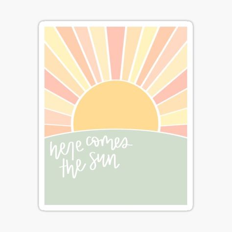 "here comes the sun" Sticker for Sale by cederucki | Redbubble Sun Sticker, Sun Designs, Here Comes The Sun, S B, Here Comes, School Design, Sticker Design, Sell Your Art, Pie Chart