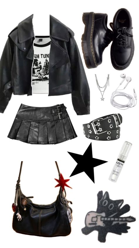 Kpop Grunge Outfits, Y2k Grunge Outfits Female, Grunge Concert Outfit Ideas, Loser Outfits, Prue Halliwell Outfits, Emo Fashion 2000s, New Rock Outfit, Alt Concert Outfit, Punk Outfits Aesthetic