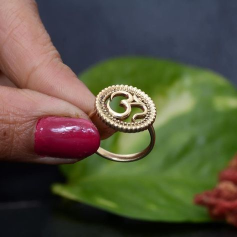 Om Ring Design For Women, Gold Bangle Watch, Spiritual Ring, River Map, Yoga Ring, Big Statement Earrings, Gold Jewels Design, Shiva Parvati, Antique Gold Jewelry Indian