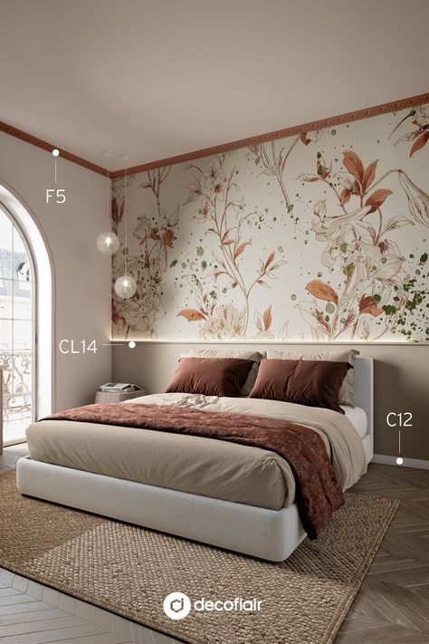 The nature-inspired details of the F5 cornices perfectly match the floral wallpaper and overall colour palette of the room. 🫶 Would you like to have sweet dreams in here? 💭  Get all the decoflair elements to recereate this stunning interior. 🙌 Find the nearest reseller on our website: https://decoflair.com/en/where-to-buy   #decoflair #getthedecoflair #makeityours #DIY #DIYproject #interiorstyle #style #decor #interiordesign #homemakeover #renovation #walldecor #interior #interiordesign Bedroom Interior Design Luxury, Cosy Bedroom, Modern Bedroom Interior, Showroom Interior Design, Classic Living Room, Indirect Lighting, Bedroom Decor Design, Bedroom Bed Design, Wall Frames