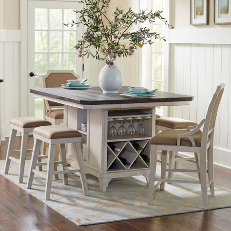 Find Kitchen Table With Storage Underneath. You can never have too much storage. WIth a kitchen table with storage underneath, you can keep seldom used items tucked away, and put the more commonly used things like salt and pepper, easily at your fingertips. But it doesn't have to just store kitchen stuff. Anything can be s… Kitchen Table With Storage, Freestanding Kitchen Island, Kitchen Island Dining Table, Unique Kitchen Design, Dining Table With Storage, Small Kitchen Tables, Island Table, Kitchen Island Table, Wood Kitchen Island