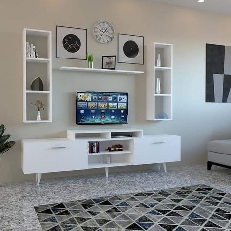 Room Tv Wall Ideas, Decor Wall Ideas, Fireplace Wall Decor, Tv Shelf Design, Tv Stand Decor Living Room, Tv Wall Ideas, Tv Unit Furniture Design, Tv Stand Decor, Classy Living Room