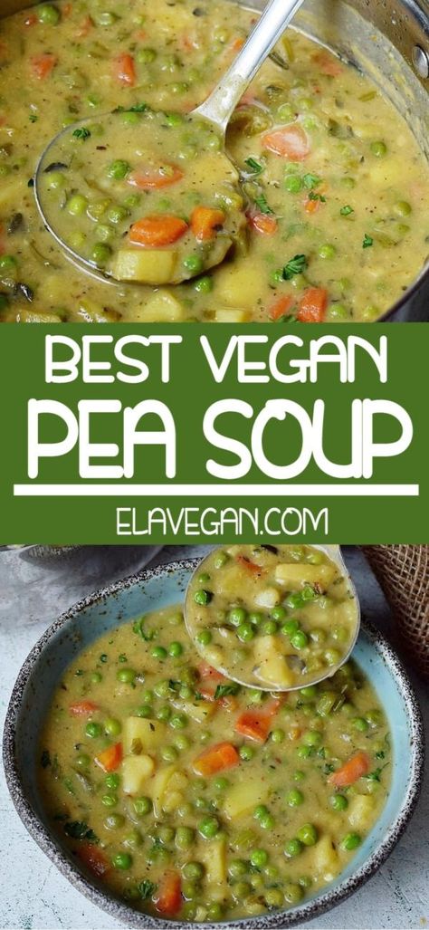 Vegan Pea Soup, Veggie Stew Recipes, Vegan Split Pea, Ella Vegan, Vegan Stew Recipes, Vegan Split Pea Soup, Veggie Stew, Pea Soup Recipe, Vegeterian Recipes