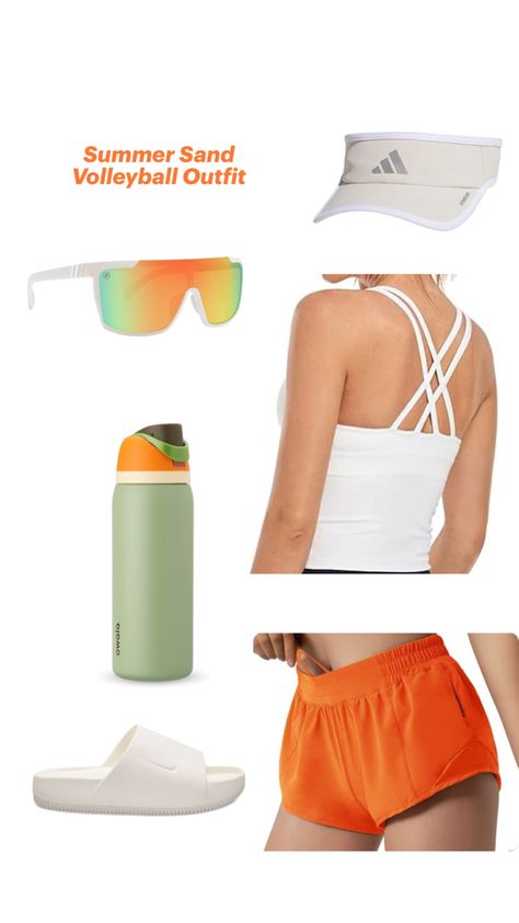 Cute Beach Volleyball outfit - white and orange Sand Volleyball Outfit, Beach Volleyball Outfit, Volleyball Outfits, Beach Volleyball, Summer Glow, Cute Fits, Volleyball, Clothes