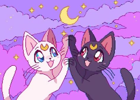 Sailor Moon Background, Sailor Moon Cat, Anime Mouse Pad, Luna And Artemis, Anime Mouse, Sailor Moon Luna, Sailor Moon Anime, Sailor Moon Aesthetic, Sailor Moon Wallpaper