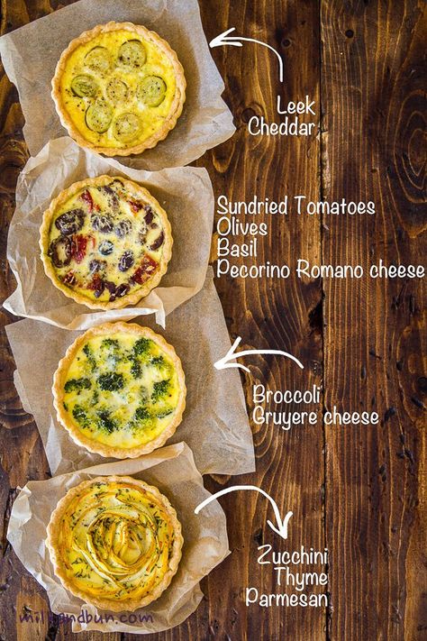 Savory French Pastries, Small Quiche Recipes, Quish Recipes Easy, Quiche Presentation, Quiche Plating, Savory Mini Tarts, Quiche Variations, Quiche Buffet, Quiche Recipes Mini