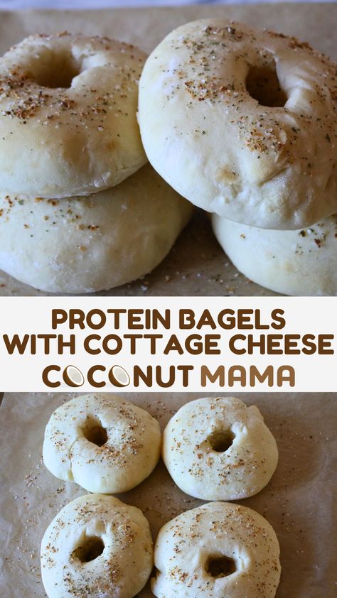 These high-protein bagels combine protein-rich foods like cottage cheese and egg whites. They're a great way to start the day! Cottage Cheese On Bagel, Cottage Cheese Chips Everything Bagel, High Protein Granola Recipe, High Protein Cottage Cheese Bagels, Cottage Cheese Bagels Skinnytaste, Protein Granola Recipe, Skinnytaste Protein Bagels With Cottage Cheese, Power Muffins, Protein Granola