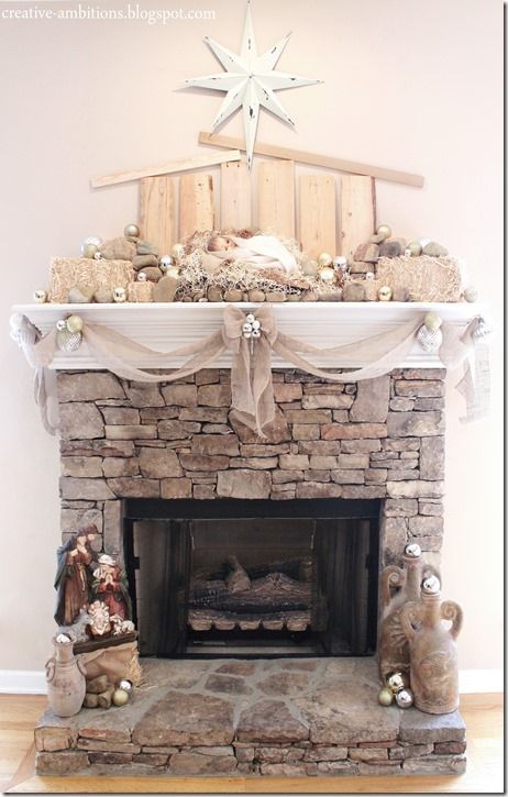 Christmas Mantel 2015... Immanuel, Emmanuel, Jesus, Manger Scene, Nativity, Christmas Decor Nativity Home Decor, Nativity Mantle Decor, Christmas Nativity Decor, Nativity Mantel Ideas, Nativity Scene Display Indoor Ideas, Manger Scenes Nativity Diy, Nativity Set Display Ideas, Nativity Christmas Decor, Manger Scenes Nativity