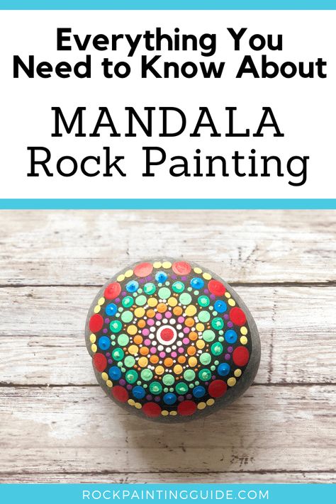 Mandela Paintings, Painting Mandalas On Rocks, Mandala Rocks For Beginners, Mandala Rock Painting, Mandela Rock Painting, Rock Painting Supplies, Rock Painting Tutorial, Mandala Painted Rocks, Mandala Rock Art