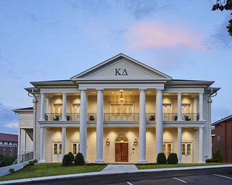 Sorority House Exterior, College Sorority House, Ole Miss Sorority, Sorority House Rooms, Fraternity House, Delta House, Kappa Delta Sorority, University Housing, Sorority House