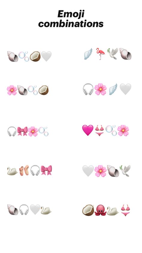 Colour Emoji Combinations, White Emoji Combinations, Messages Aesthetic, Combo Emoji, Aesthetic Emoji, Cute Emoji Combinations, Emoji Combos, Emoji Set, Instagram Font