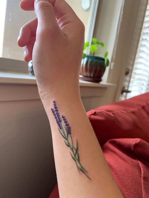 French Lavender Tattoo, Lavender Chest Tattoo, Lavender Tattoo Color, Lavender Menace Tattoo, Sage Tattoo, Lavender Menace, Tattoos 2023, Jewish Cemetery, Tattoos Inspo