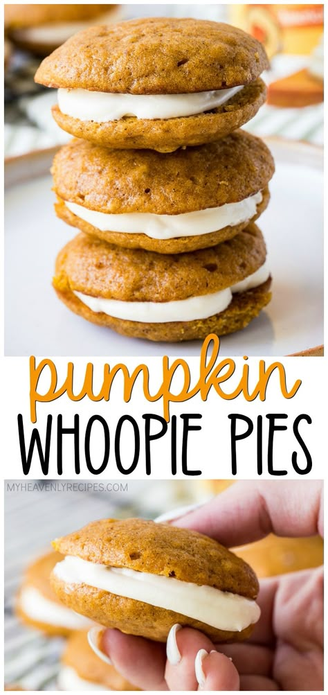 Thanksgiving Recipes Dessert Pies, Pumpkin Whoopie Pie, Pumpkin Whoopie Pie Recipe, Cookies Fall, Whoopie Pie Recipe, Pumpkin Whoopie Pies, Maple Frosting, Pumpkin Spice Cookies, Whoopie Pie