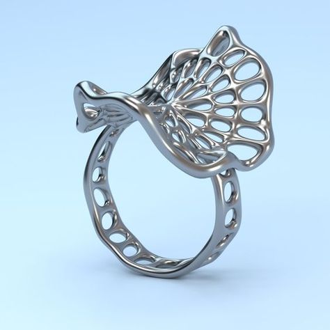 STL 3D model Jewelry CAD file for 3D printing/CNC/lambada lace ring/3D jewelry/Jewelry Design/free size/open ring Parametric Jewelry, 3d Printed Ring, Futuristic Jewelry, Jewelry Rendering, Adornment Jewelry, Gem Crafts, 3d Jewelry, 3d Printed Jewelry, Cad File