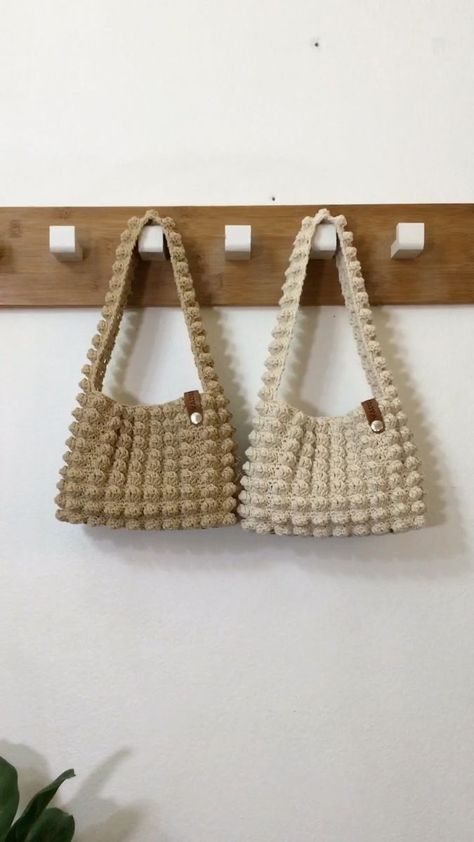 Hobo Bag Crochet, 1k Views, Bag Crochet, Cotton Rope, Hobo Bag, Crochet Bag, Bubbles, Crochet