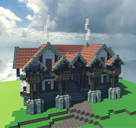 Medieval Inn, Medieval Tavern, Minecraft Houses Xbox, Construction Minecraft, Cabin Mansion, Fantasy Buildings, Minecraft Houses Survival, Minecraft World, Minecraft Houses Blueprints