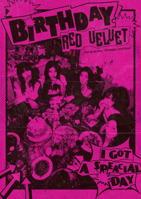 red velvet redvelvet poster edit birthday Red Velvet Birthday Album Cover, Red Velvet Vintage Poster, Red Velvet Kpop Poster, Red Velvet Birthday Kpop, Kpop Posters Red Velvet, Red Velvet Poster Aesthetic, Red Velvet Birthday Wallpaper, Birthday Poster Aesthetic, Red Velvet Poster Edit