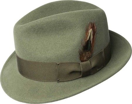 Men's Bailey of Hollywood Tino 7001 with FREE Shipping & Exchanges. LiteFelt® hats combine traditional artisanship with today's leading technology to produce a Olive Hat, Mens Dress Hats, Trilby Fedora, Waxed Cotton Jacket, Straw Fedora, Native American Fashion, Casual Hat, Well Dressed Men, Dress Hats