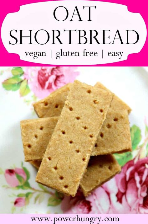 Scottish Oat Shortbread {Gluten-Free, Vegan} | power hungry Bake Oats, Vegan Bars, Oat Flour Recipes, Fast 800, Gf Cookies, Thanksgiving Pie, Shortbread Recipe, Cookie Base, Gf Baking