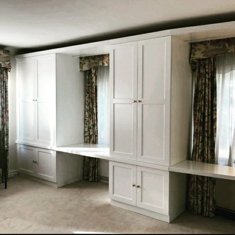 Closet Sections, Wardrobe With Desk, Custom Wardrobe, Wardrobe Organization, Hallway Closet, Reach In Closet, Wardrobe Organisation, Building Plans House, Closet Cabinets