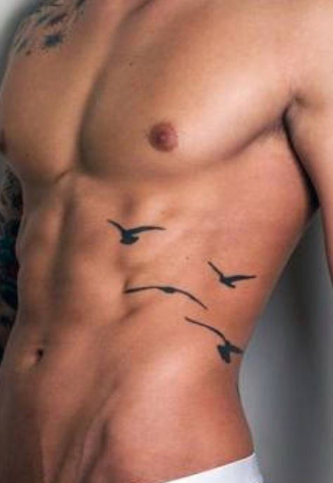 Mens Side Tattoos, Abs Tattoo, Ab Tattoo, Ribcage Tattoo, Scar Tattoo, Piercing Inspo, Bird Tattoo, Side Tattoos, Ideal Body