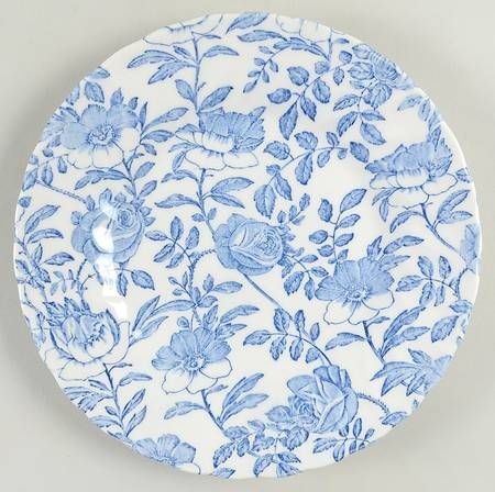 Blue Peony (Scalloped) Dinner Plate by Churchill | Replacements, Ltd. Scallops Salad, Green Dinner Plates, The Old Curiosity Shop, Blue Peony, Wood Napkin Holder, Blue Peonies, Tiered Serving Trays, Coffee Candle, Solid Background