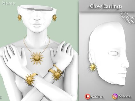 Glow sun Earrings - The Sims 4 Download - SimsFinds.com Sun Sims 4 Cc, Mod Sun, Maxis Match Cc, Cc Folder, Cc Mods, Sims 4 Download, Sun Earrings, The Sims 4 Download, Best Mods