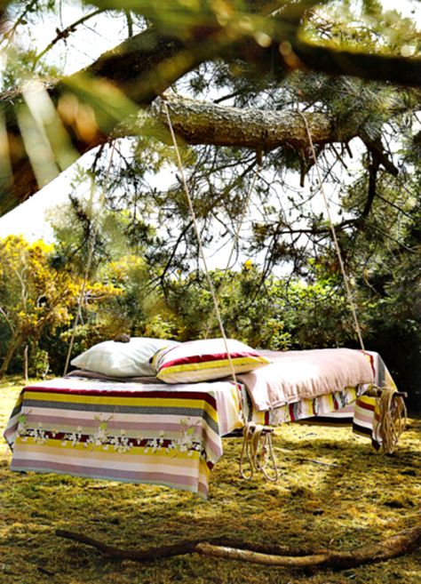 33 Incredible Hammocks You Need To Nap In Tree Bed, Porch Swing Bed, Under A Tree, Hanging Bed, Real Estat, Chair Outdoor, Bed Swing, Swing Chair, Backyard Party