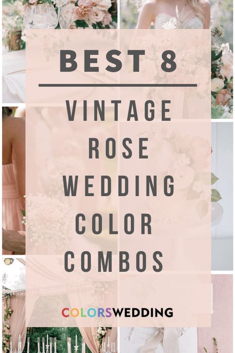 Colors Wedding | Best 8 Vintage Rose Wedding Color Combos What Colors Go With Dusty Rose, Dark Teal Bridesmaid, Dusty Rose Color Palette, Dark Teal Bridesmaid Dresses, Old Rose Wedding, Copper Wedding Colors, Navy Blue And Rose Gold, Dusty Rose Wedding Colors, Vintage Rose Wedding