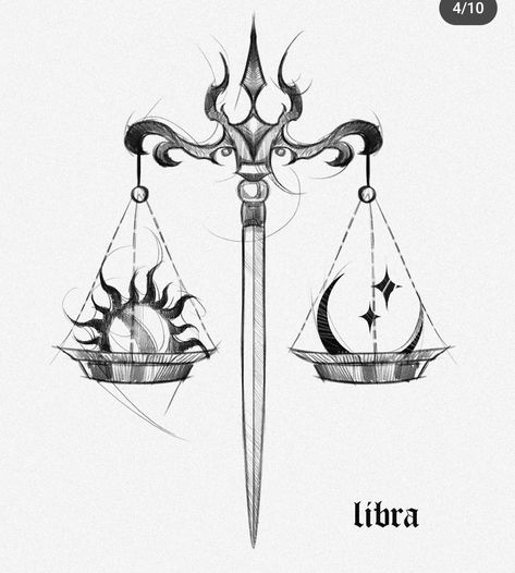 Scale Of Justice Drawing, Libra Art Goddesses, Libra Goddess Tattoo, Libra Design, برج الميزان, Sketch Style Tattoos, Libra Art, Libra Tattoo, Scale Tattoo