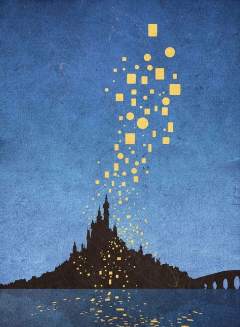 Rapunzel Bookmark, Annabell Lee, Rapunzel Silhouette, Lanterns In The Sky, Blue Sky Night, Rapunzel Castle, Disney Themed Nursery, Tangled Lanterns, Tangled Wallpaper