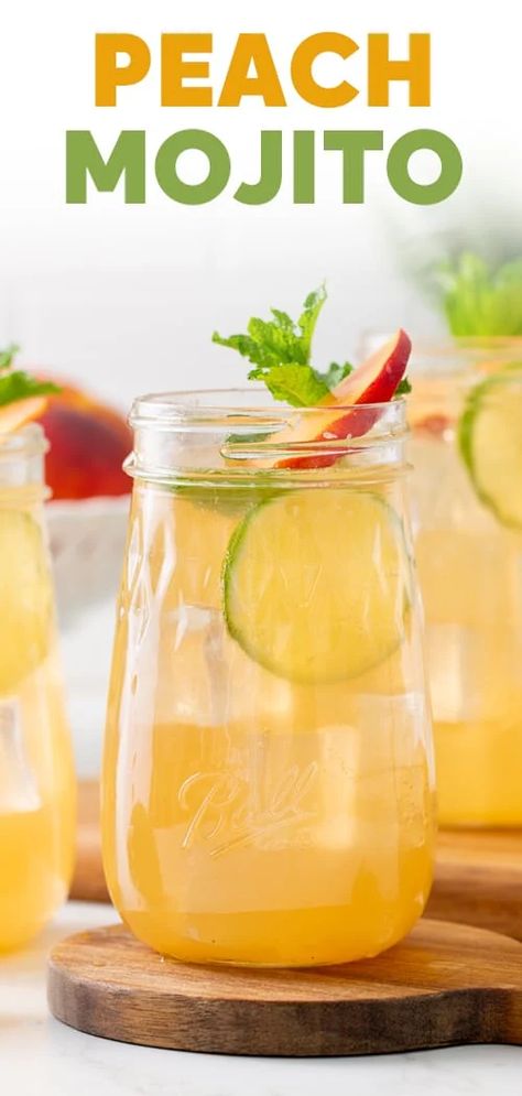 Peach Mojito Recipe, Peach Mojito, Peach Rum, Special Cocktails, Classic Mojito, Summertime Cocktail, Drinking Card Games, Grapefruit Cocktail, Tasty Drinks