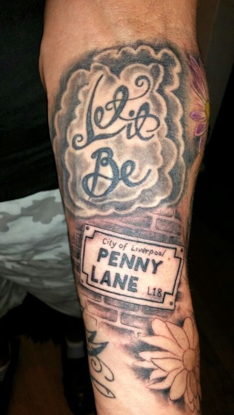 Penny Lane Tattoo Beatles, Beatles Tattoo Sleeve, Penny Lane, Leg Sleeves, Skull Tattoo, The Beatles, Sleeve Tattoos, Tattoos