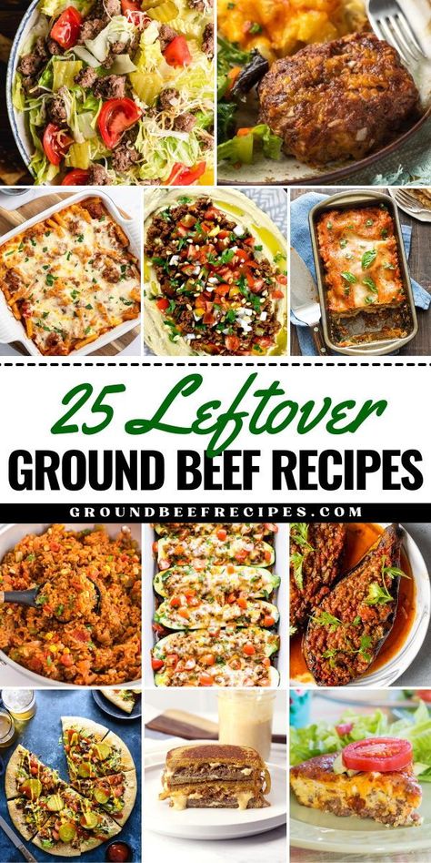 Want more dinner ideas for tonight? These leftover ground beef recipes have got you covered! You'll find pasta, pizza, soups, and other meals with ground beef. So, if you're wondering what to make with leftover hamburger meat, try these main dishes! Recipes With Leftover Ground Beef, What To Make With Hamburger, Leftover Hamburger Meat, Leftover Ground Beef Recipes, Leftover Ground Beef, Meals With Ground Beef, Dinner Ideas For Tonight, Meals Without Meat, Minced Beef Recipes